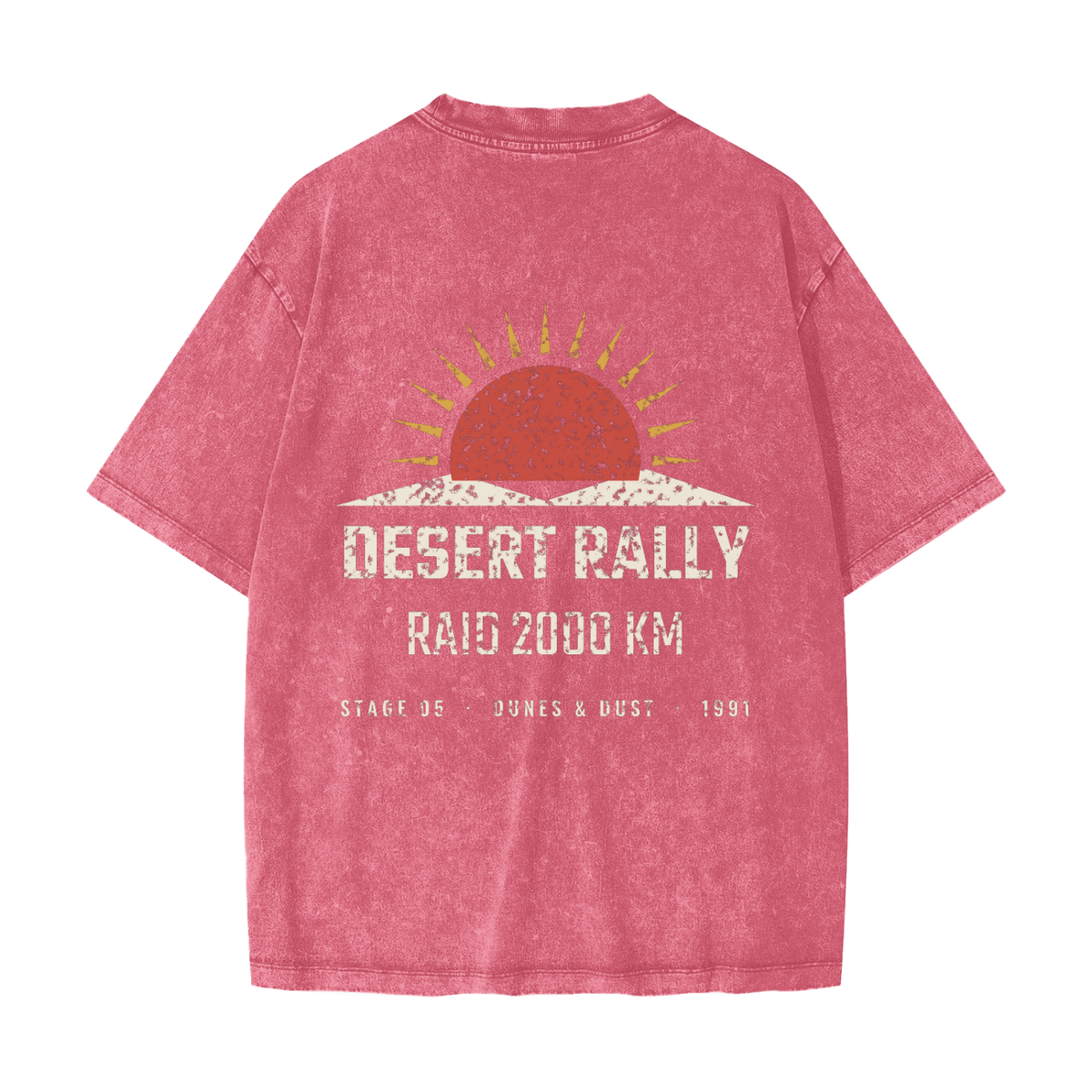 Desert Rally Heavyweight Tee – Cherry Color – back