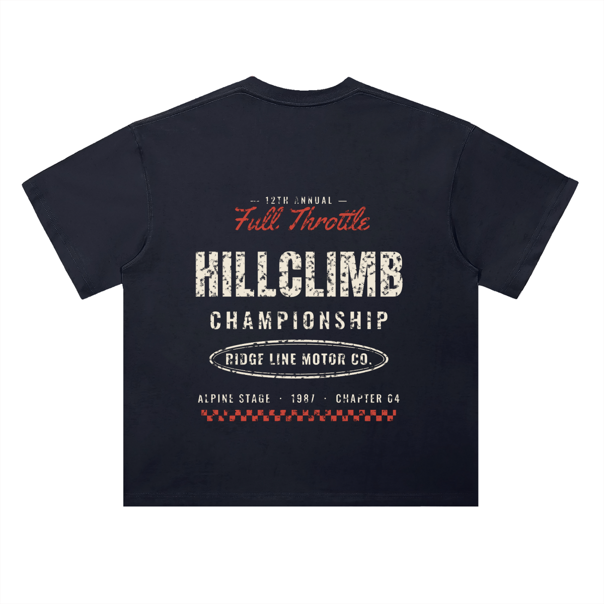 Hillclimb Heavyweight Tee – Navy – back