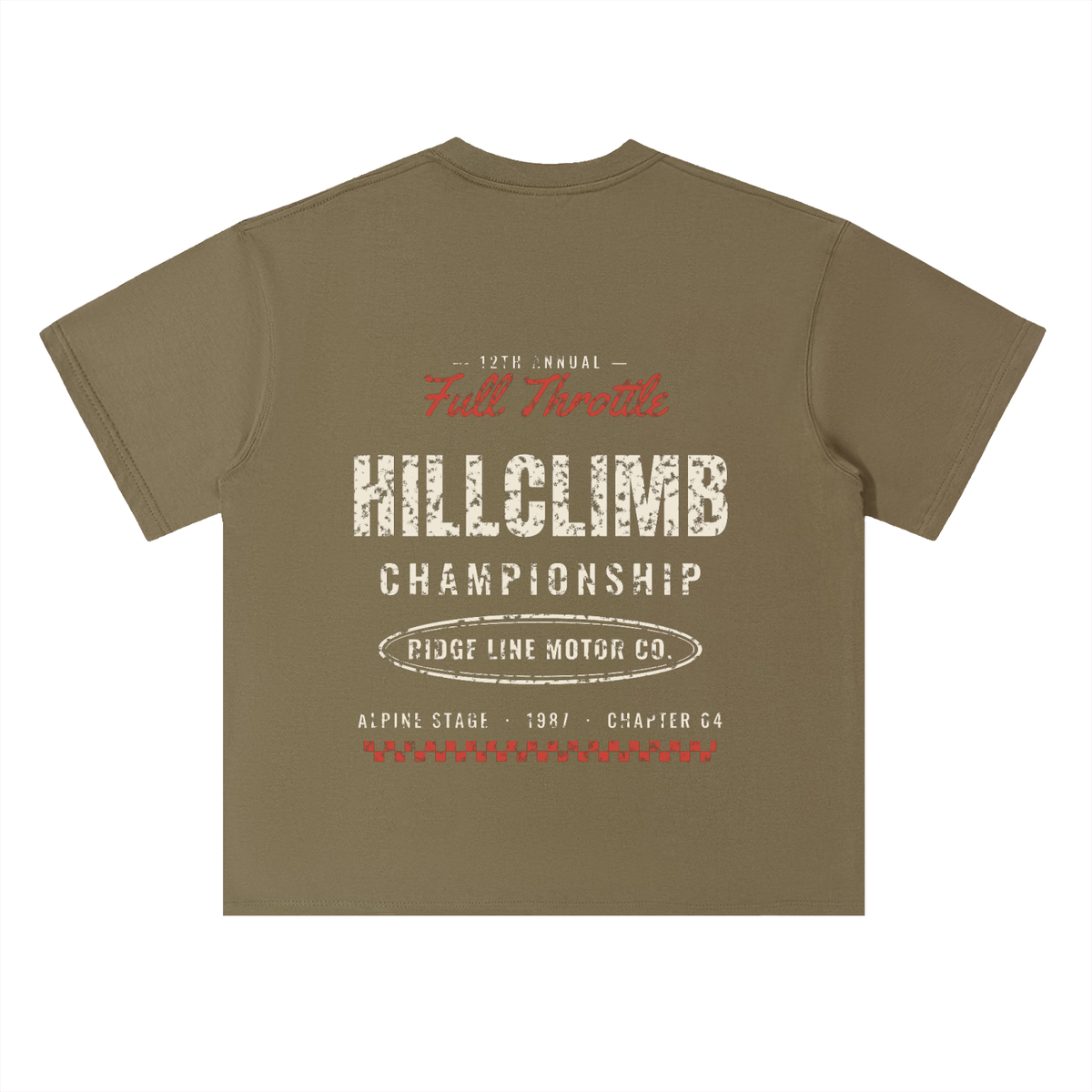 Hillclimb Heavyweight Tee – Deep Khaki – back