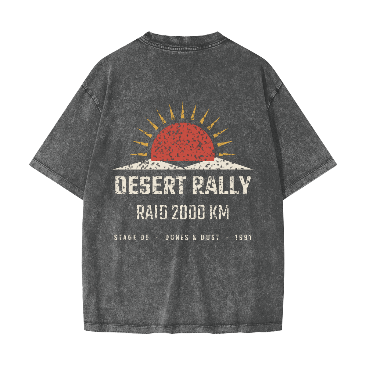 Desert Rally Heavyweight Tee – Dark Gray – back