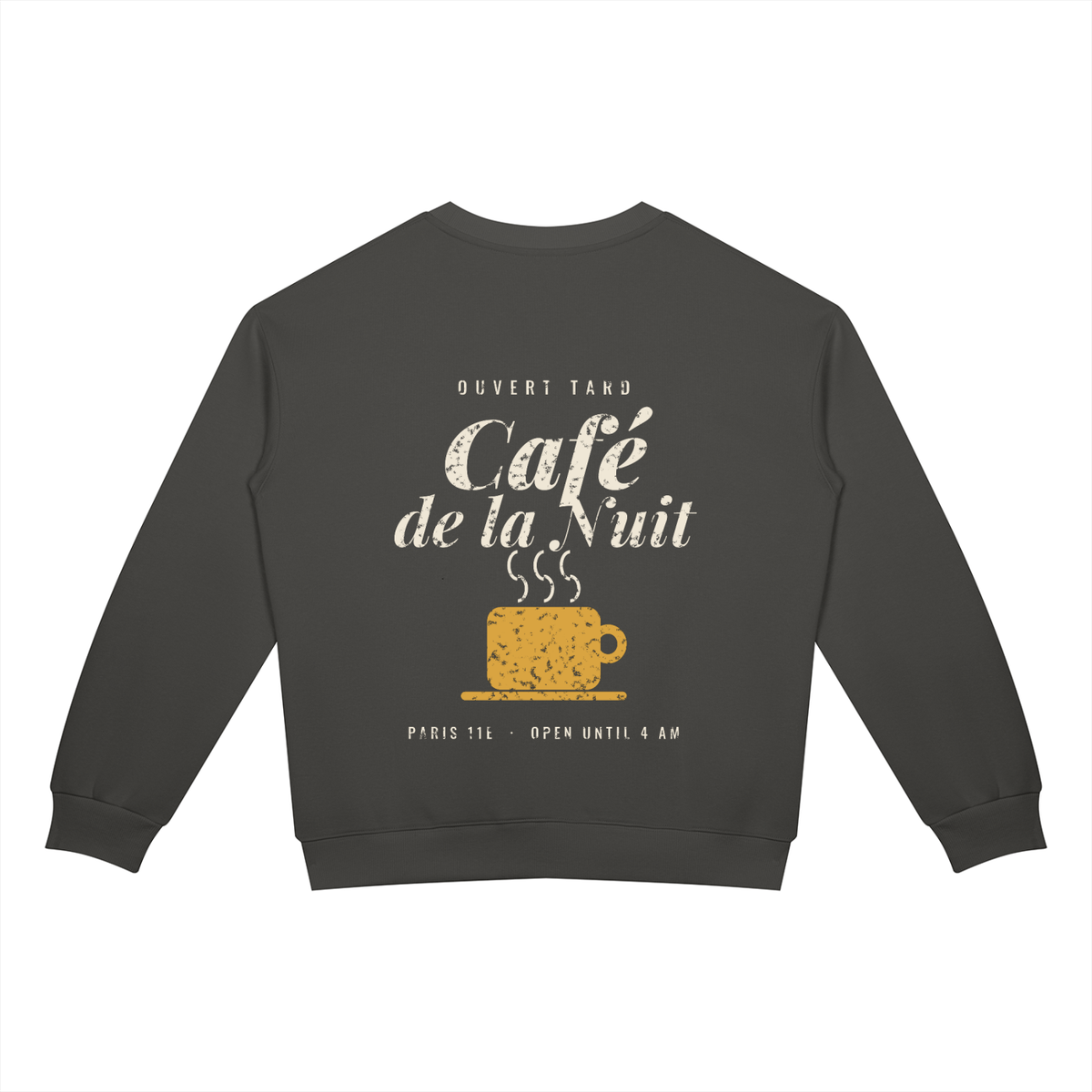 Café de la Nuit Sweatshirt – Charcoal Gray – back