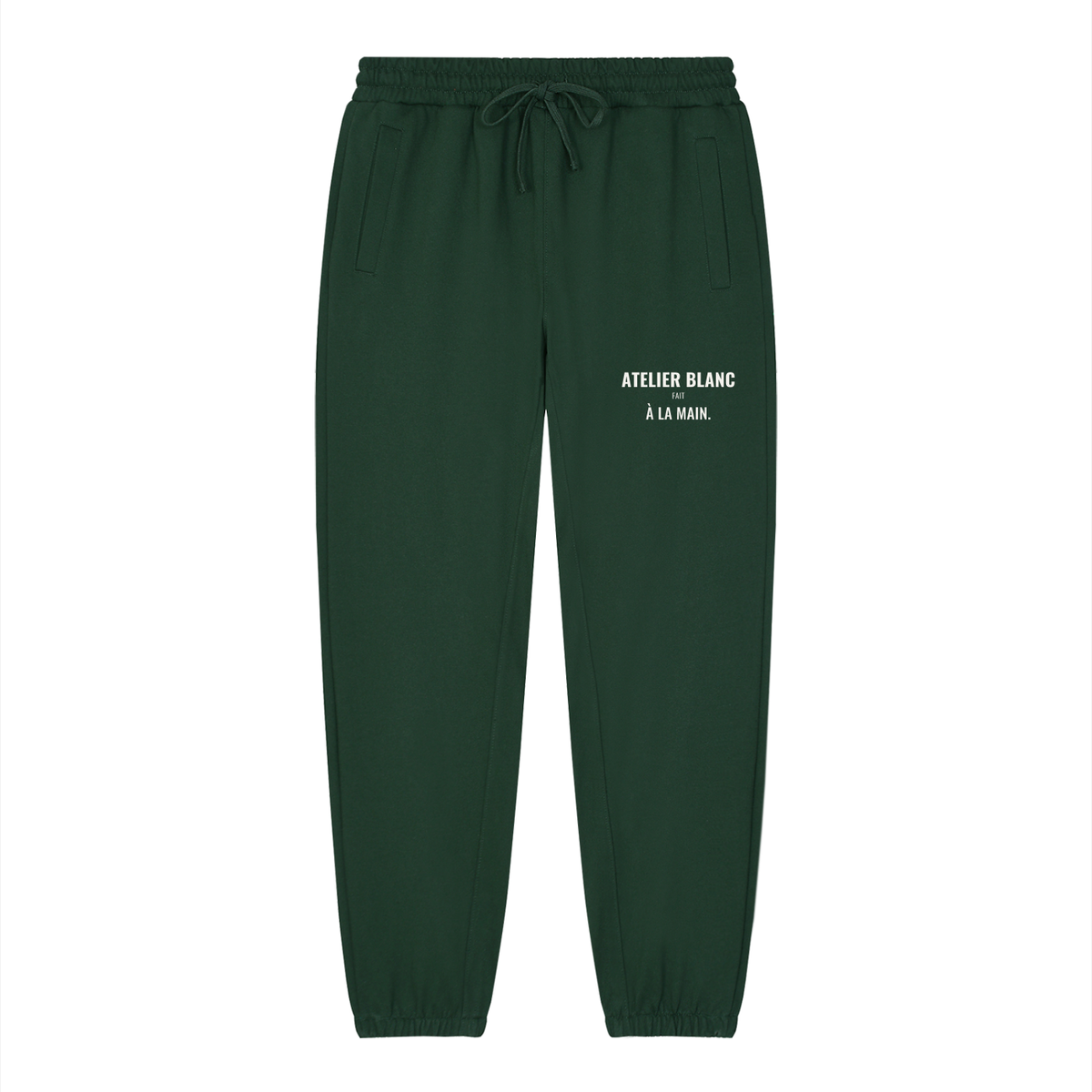 Atelier Blanc Loose Joggers – Blackish Green – front