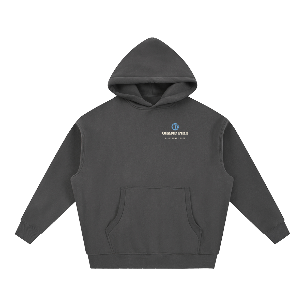 Grand Prix Oversized Hoodie – Dark Gray – front