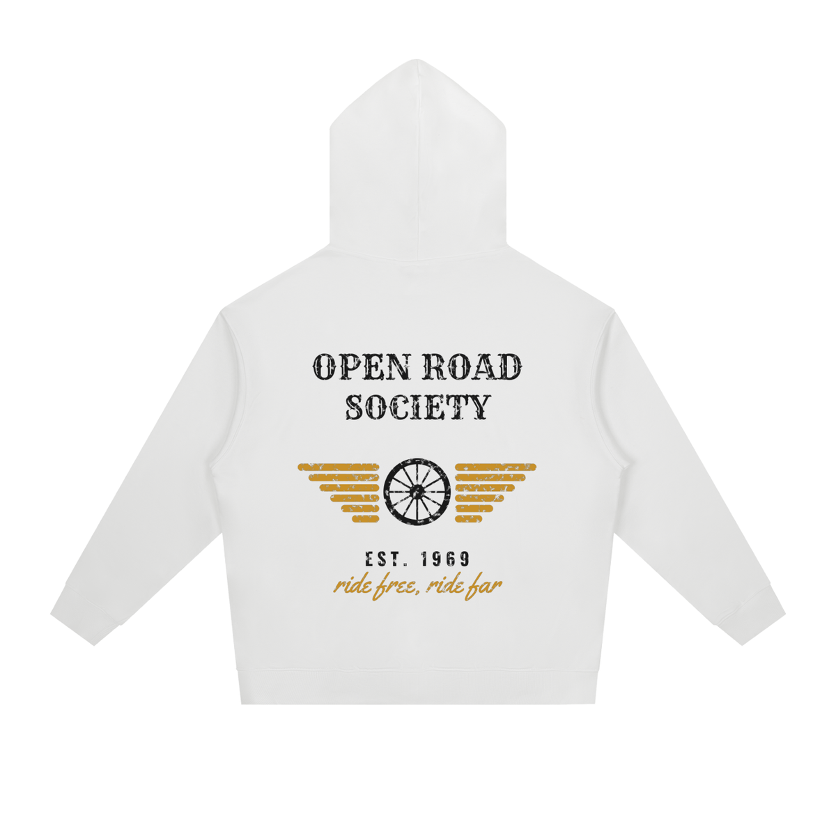 Open Road Heavyweight Hoodie – White – back