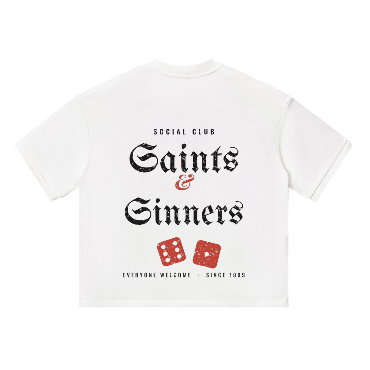 Saints & Sinners Boxy Tee – White – back