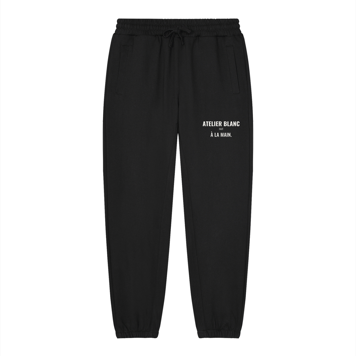 Atelier Blanc Loose Joggers – Black – front