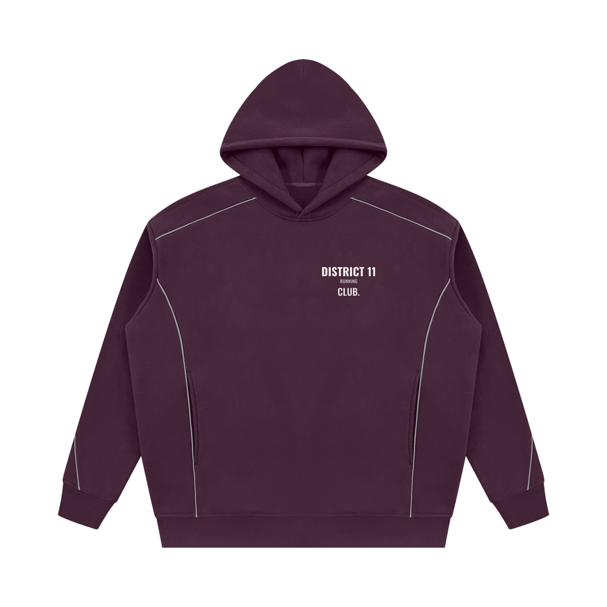 District 11 Oversized Hoodie – Plum Purple – front