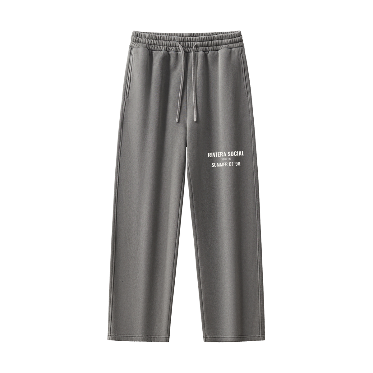 Riviera Social Fleece Sweatpants – Dark Gray – front
