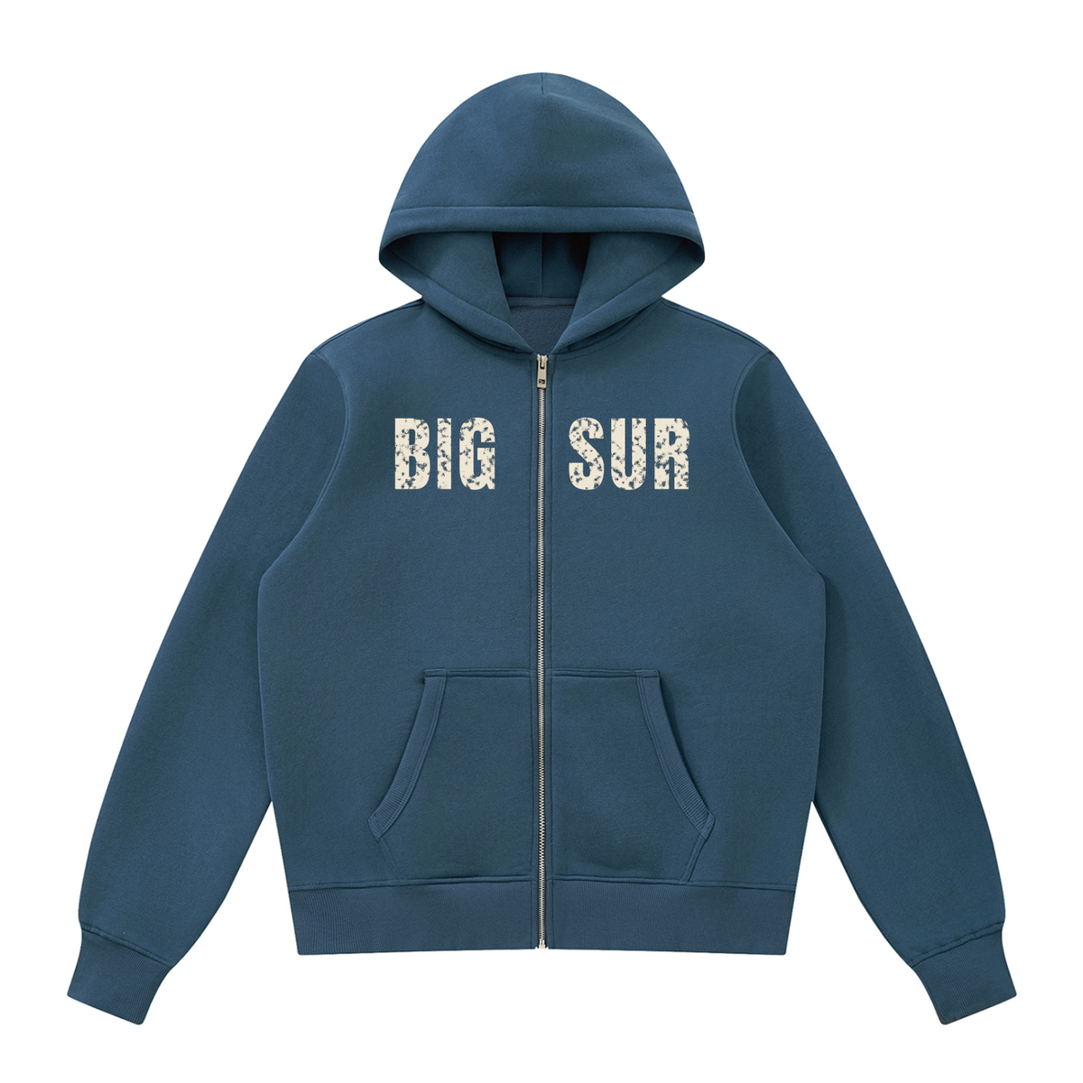 Big Sur Fleece Full Zip Hoodie – Haze Blue – front