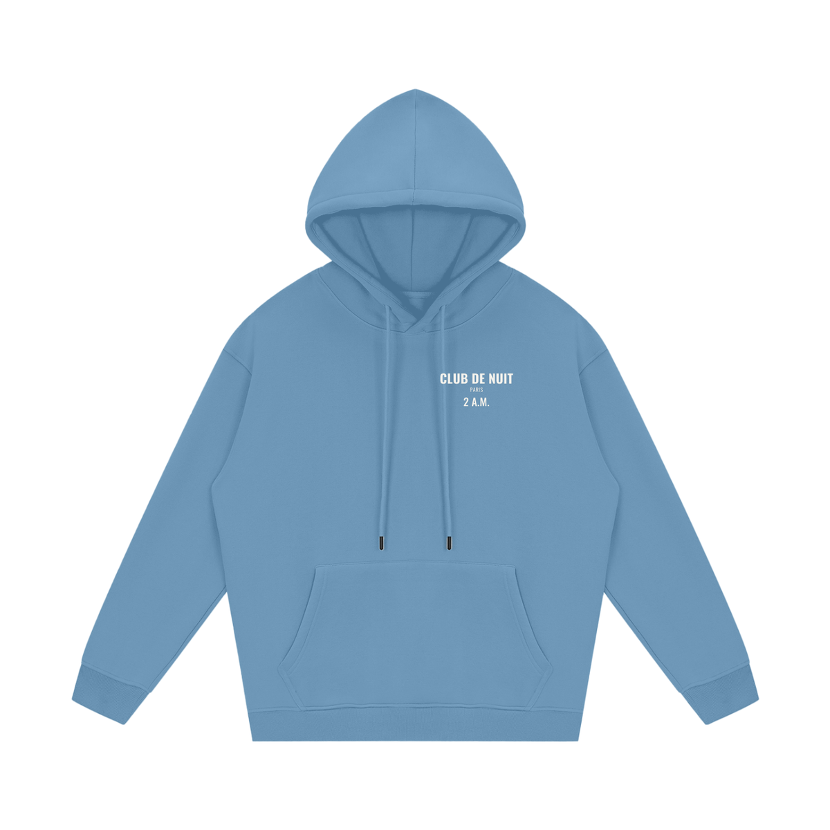 Club de Nuit Fleece Hoodie – Medium Blue – front