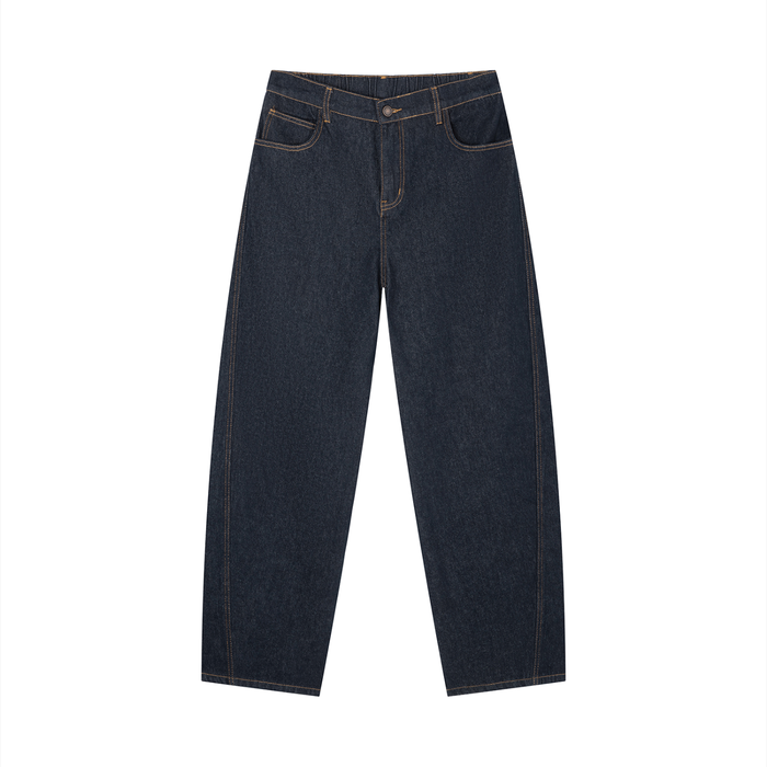Vintage Wash Barrel Leg Jeans – 340gsm