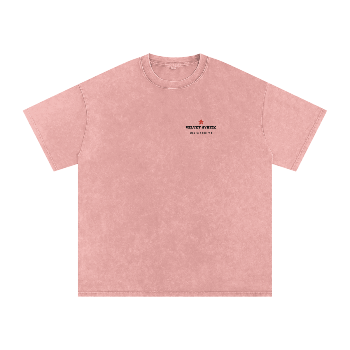 Velvet Static Snow Wash Tee – Light Pink – front