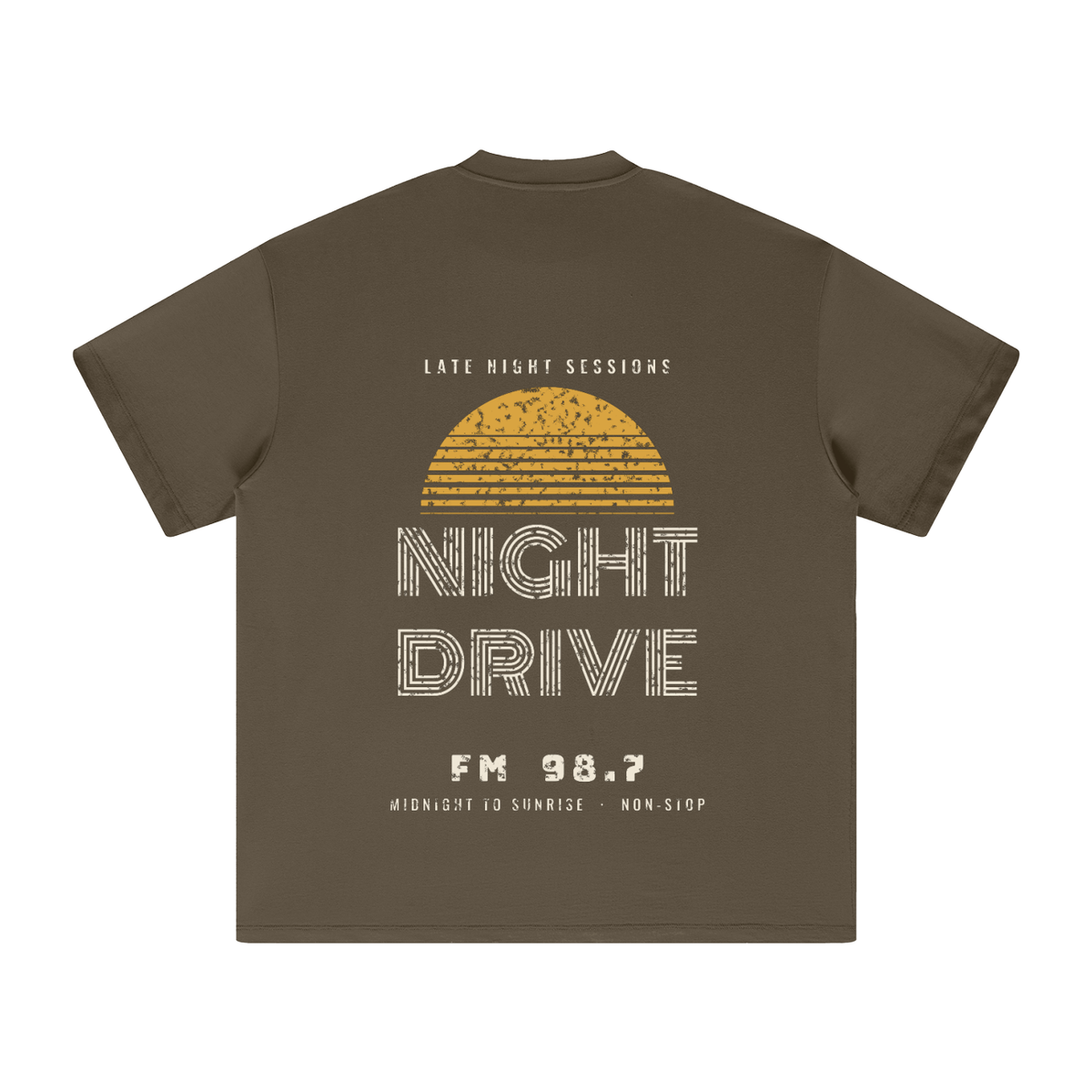 Night Drive Heavyweight Tee – Brown – back