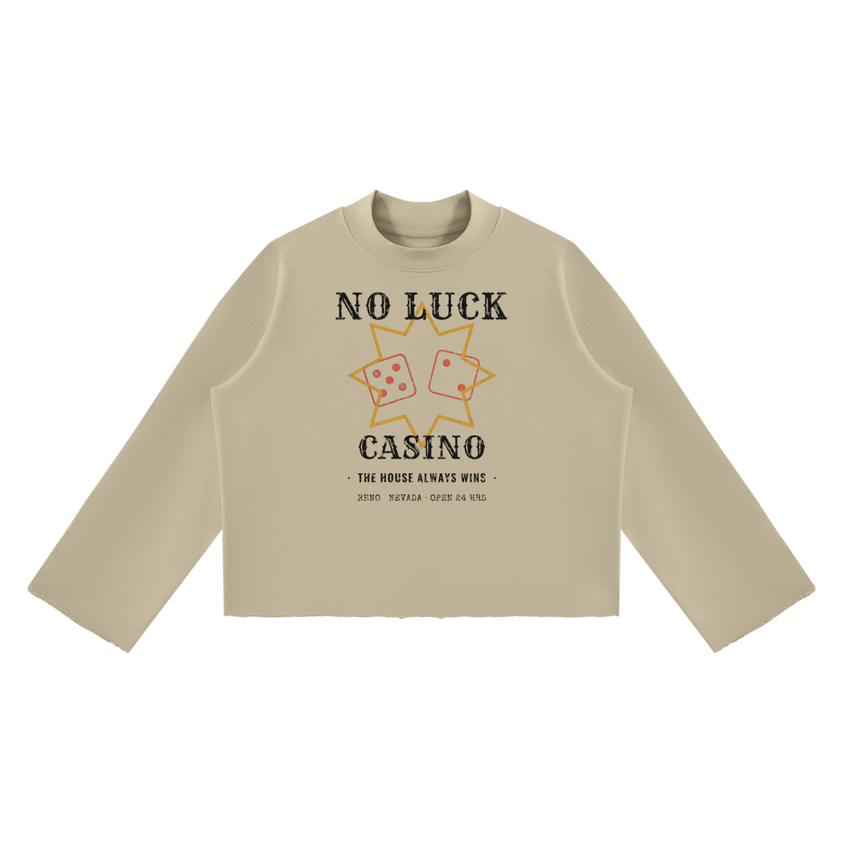 No Luck Casino Mock Neck Sweatshirt