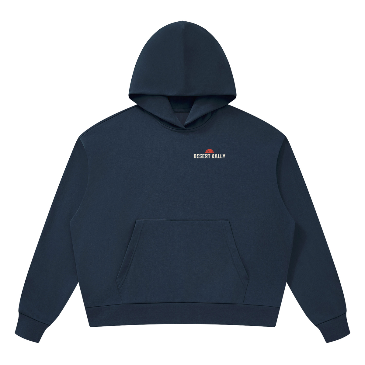 Desert Rally Drop Shoulder Hoodie – Navy Blue – front