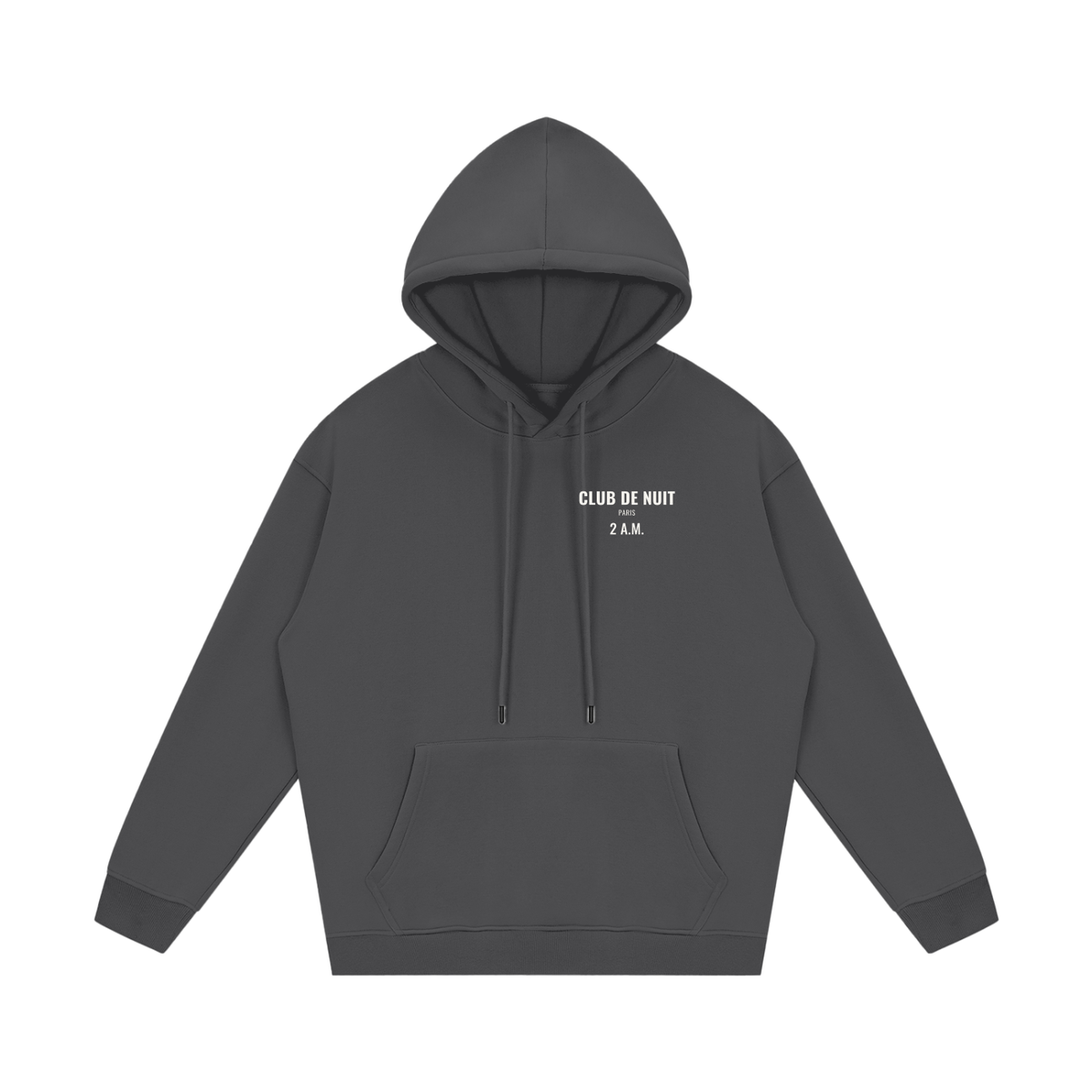 Club de Nuit Fleece Hoodie – Dark Gray – front