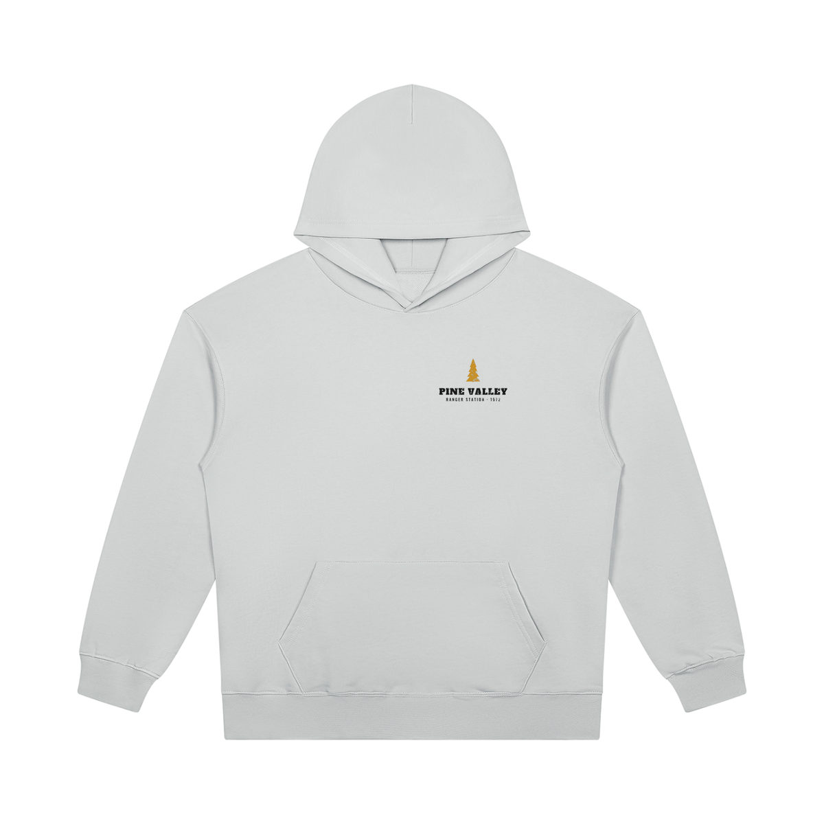 Pine Valley Heavyweight Hoodie – Light Gray – front
