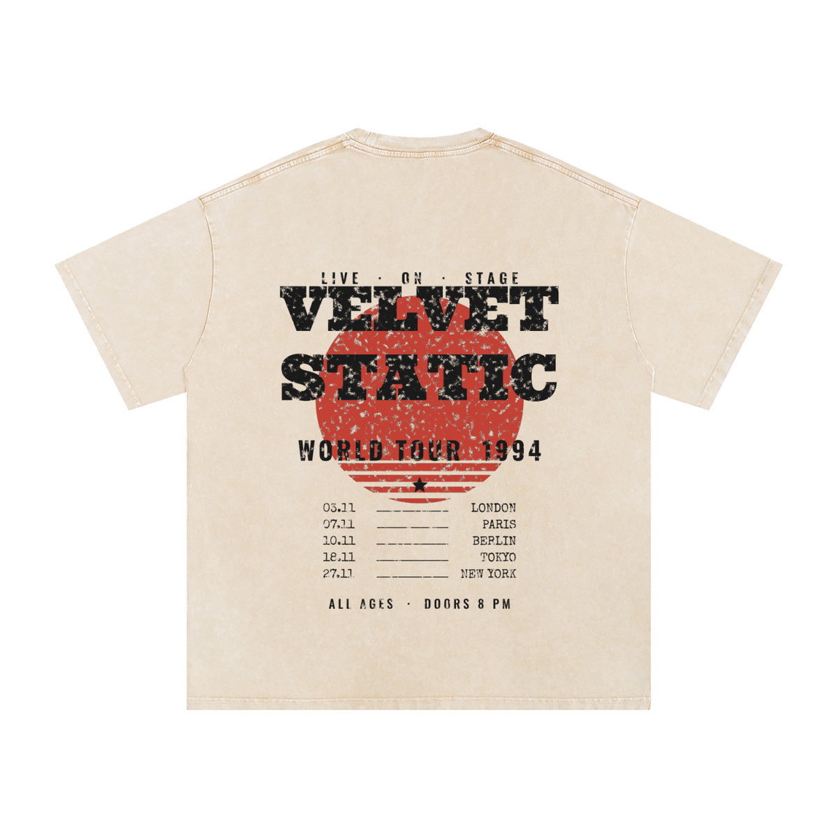Velvet Static Snow Wash Tee – Apricot – back