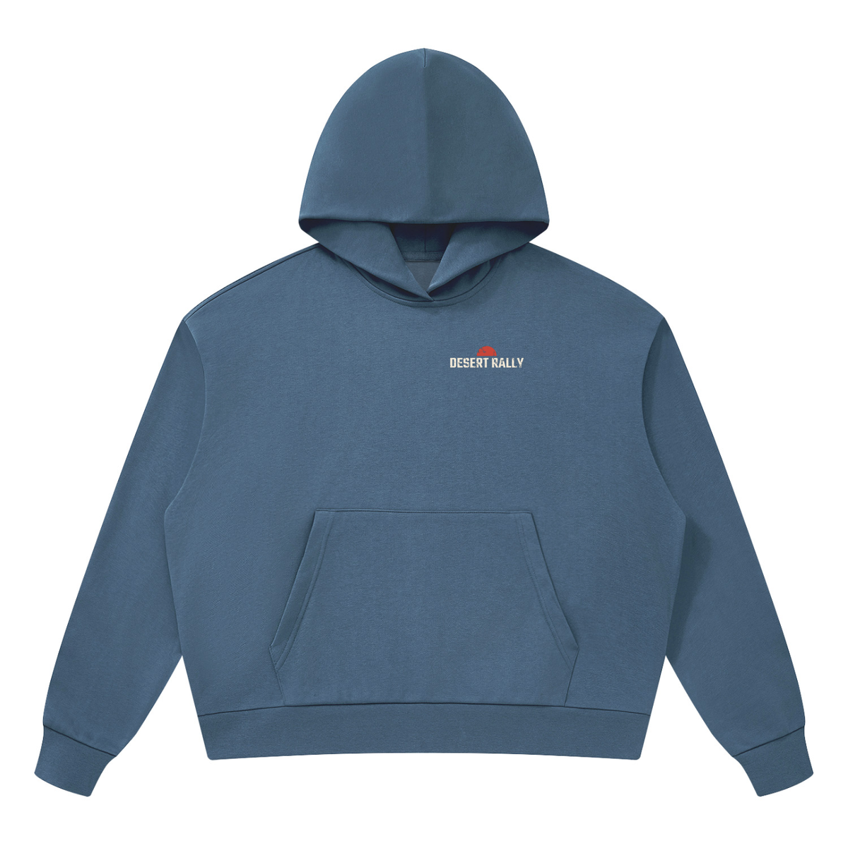 Desert Rally Drop Shoulder Hoodie – Haze Blue – front
