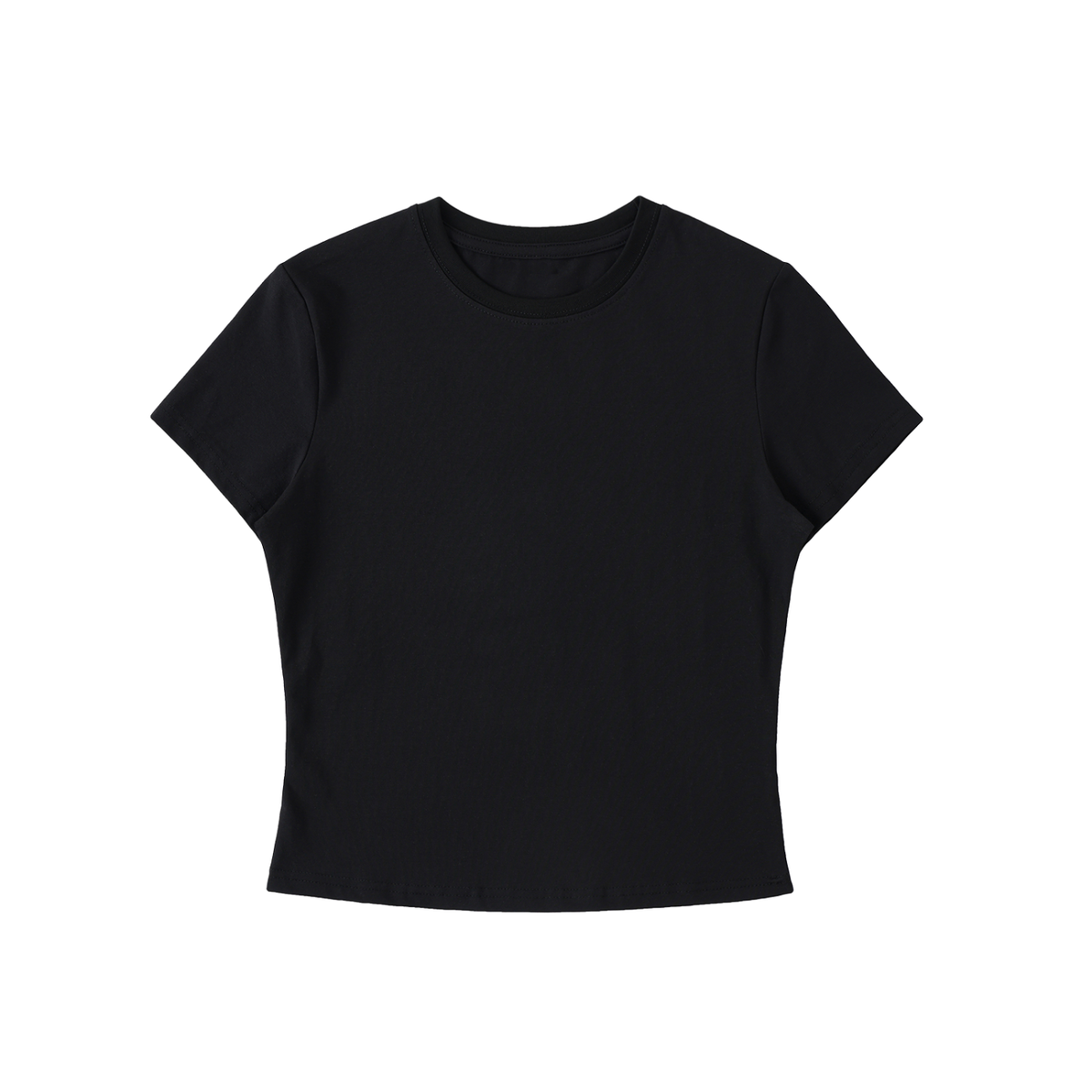 Essential Bodycon Crewneck T-Shirt – White & Black