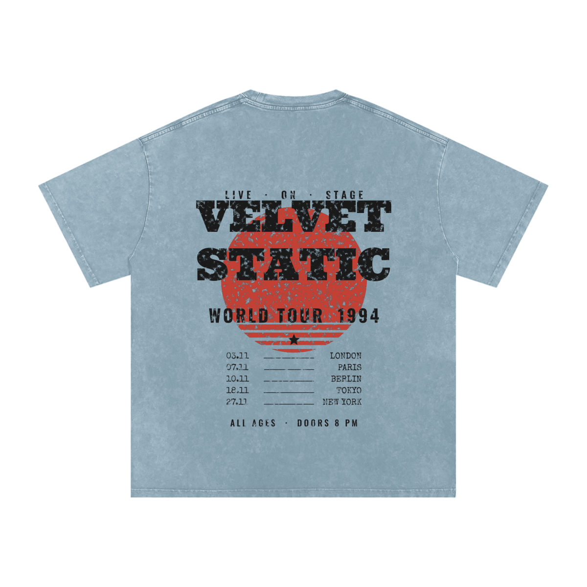 Velvet Static Snow Wash Tee – Blue Jeans – back
