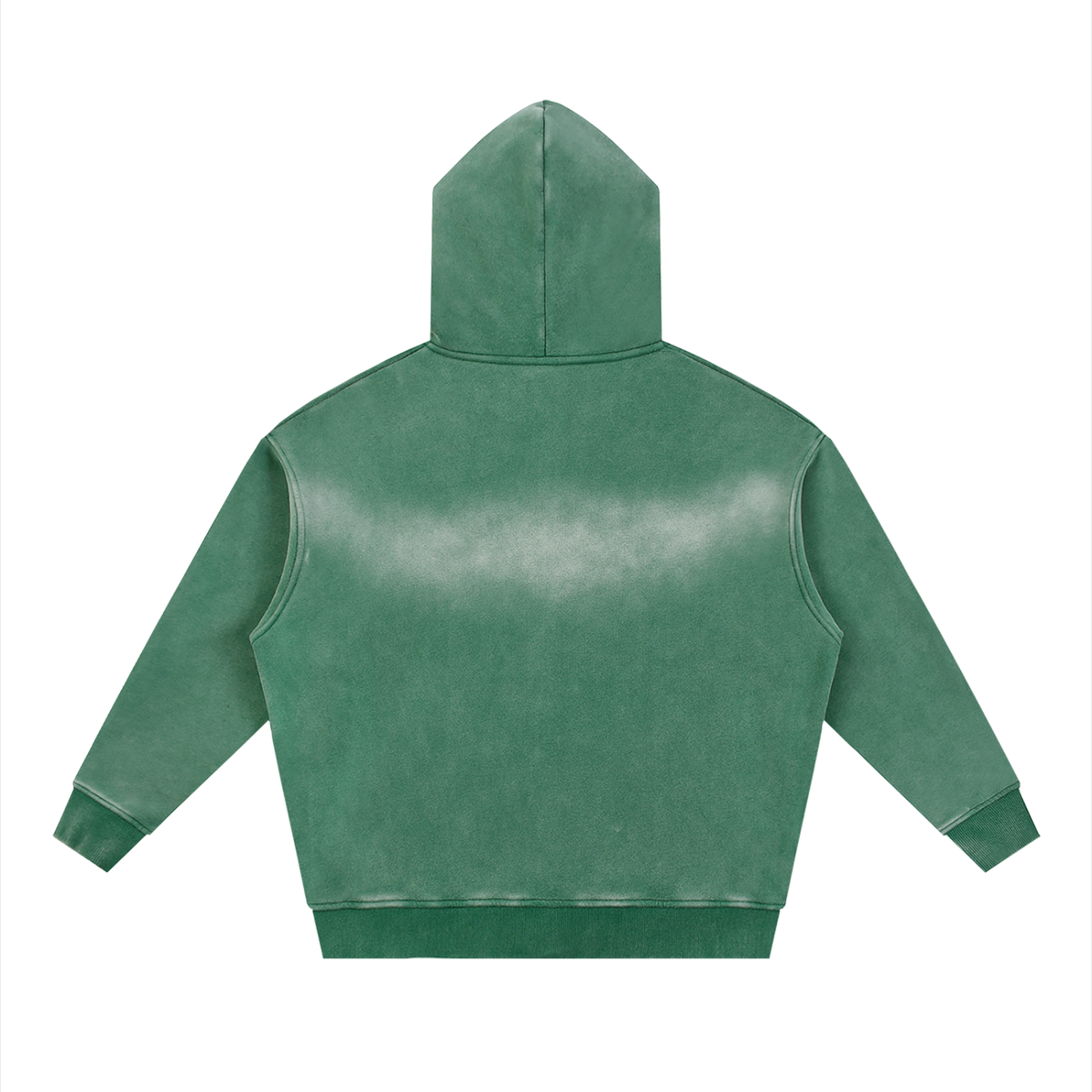 Nouvelle Vague Boxy Zip Hoodie – Dark Green – back