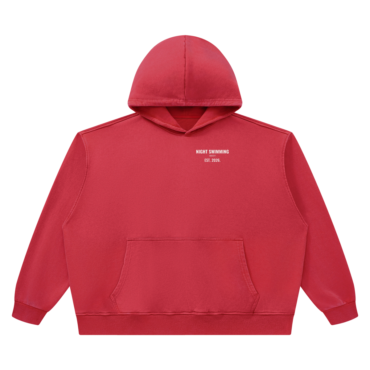 Night Swimming Heavyweight Hoodie – Red – front