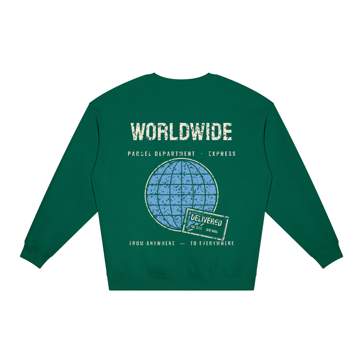 Worldwide Loose Sweatshirt – Dark Green – back