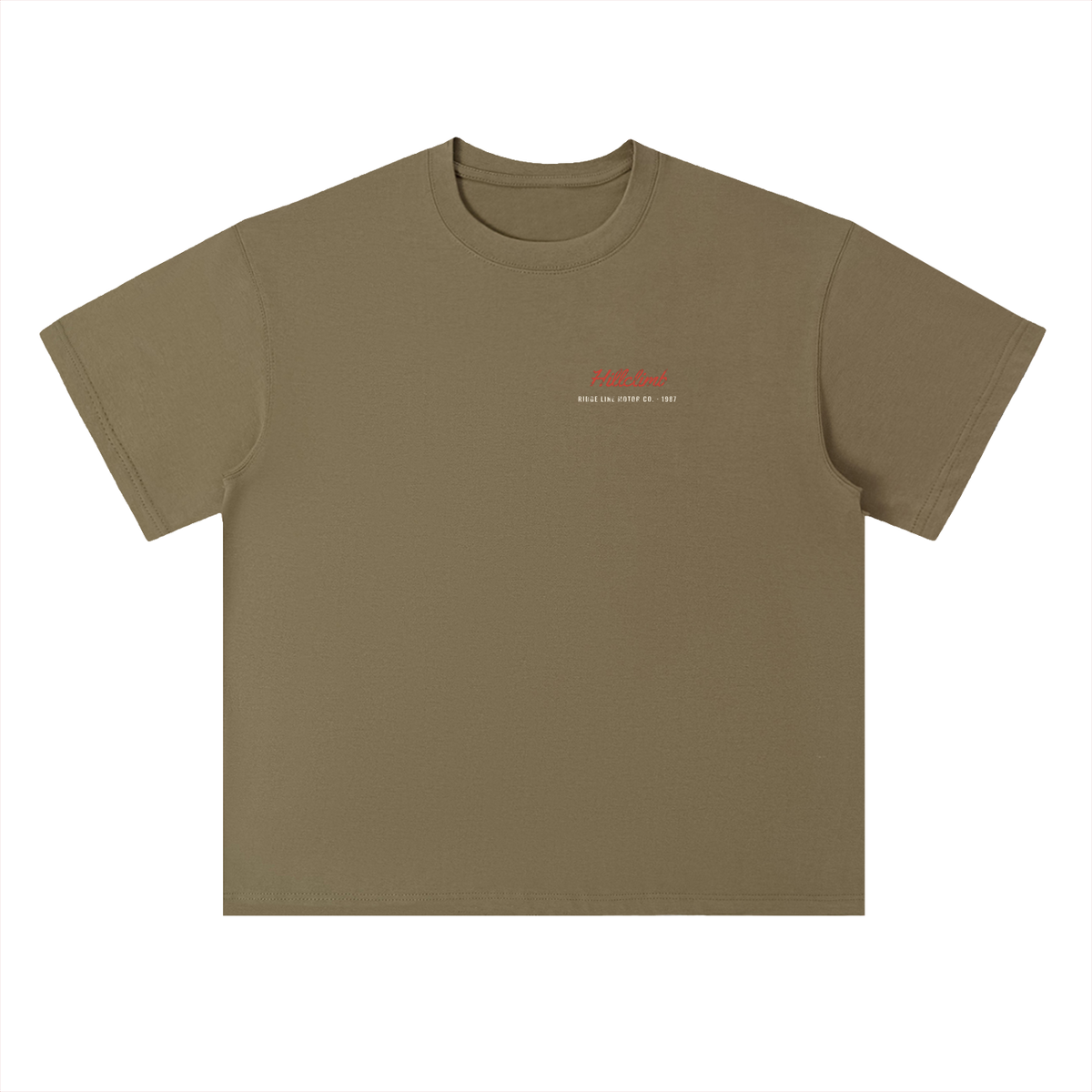 Hillclimb Heavyweight Tee – Deep Khaki – front