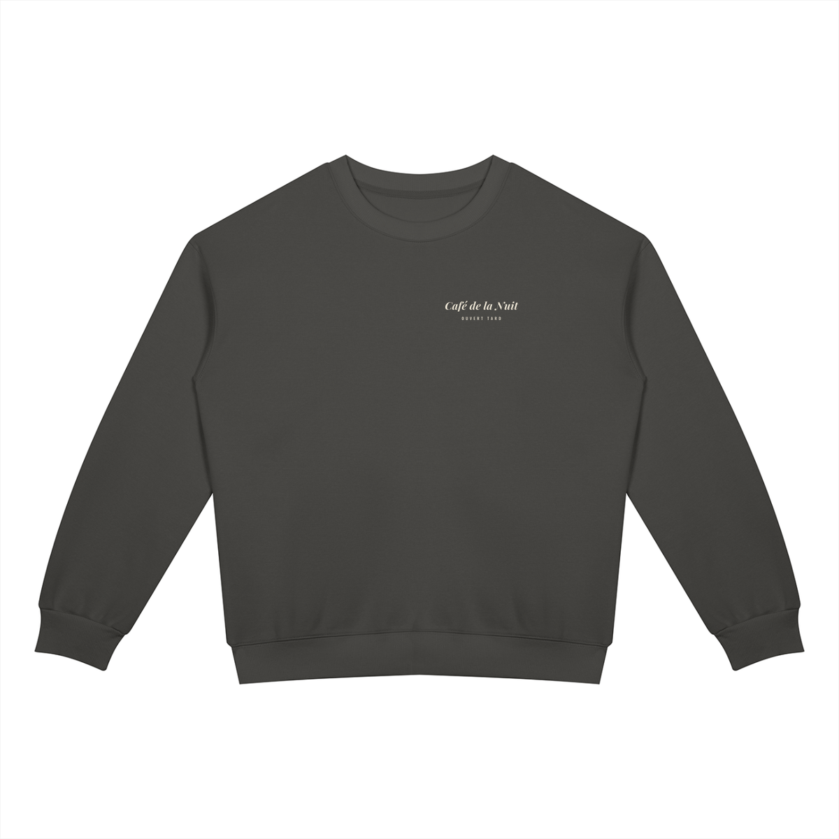 Café de la Nuit Sweatshirt – Charcoal Gray – front