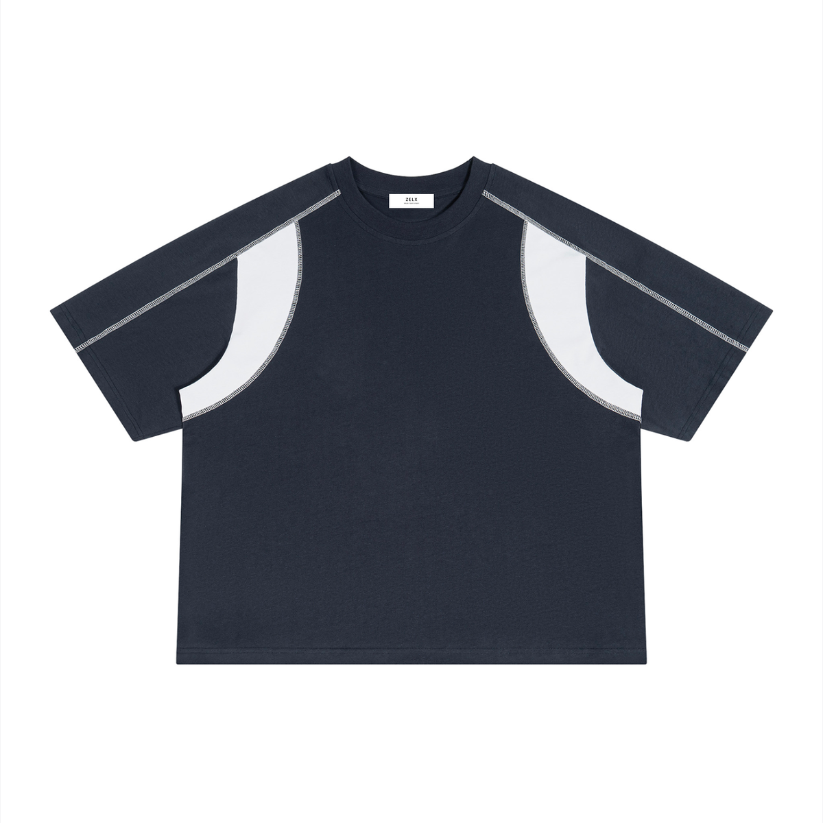 Navy Blue with White