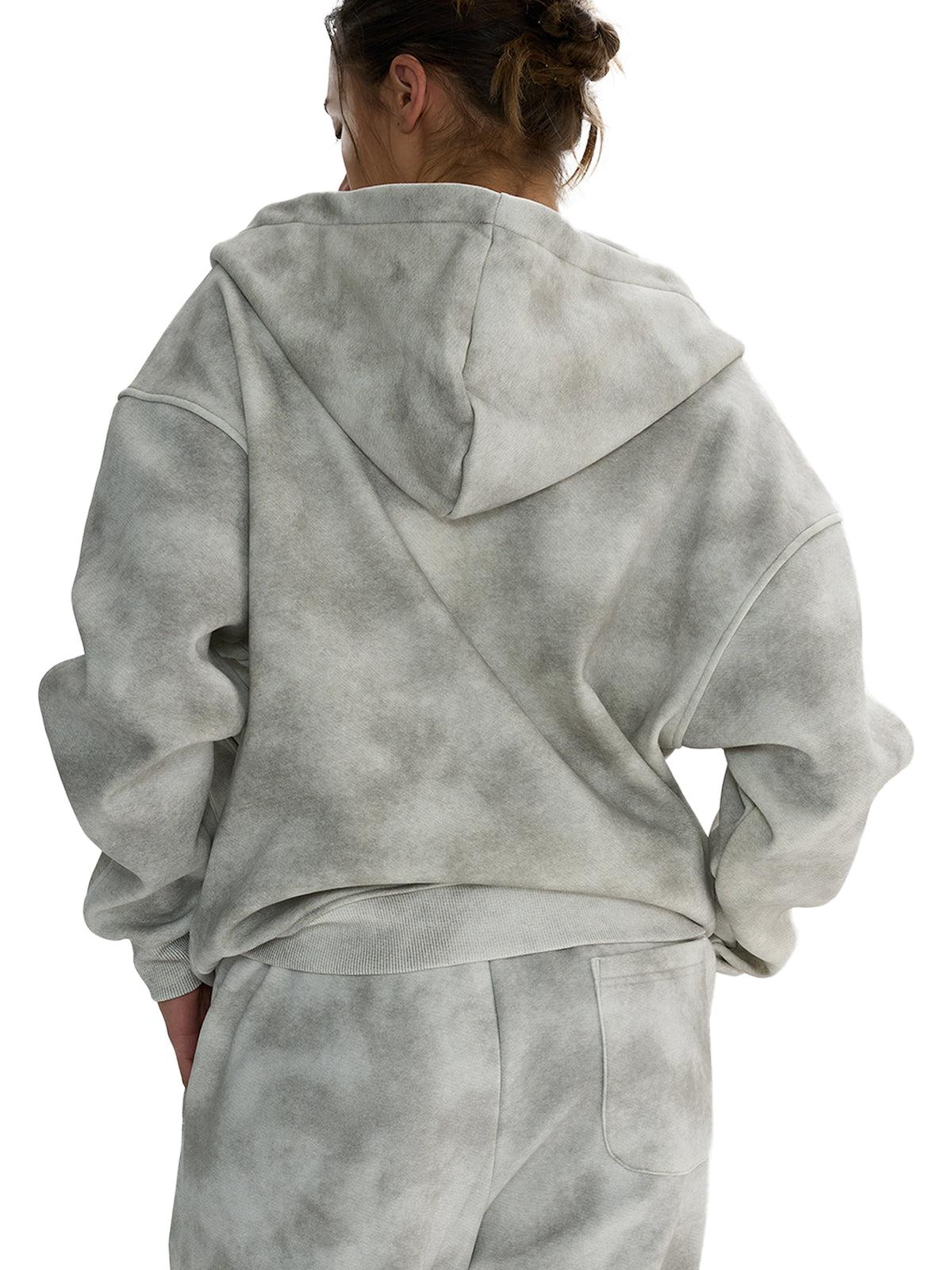 Dirty Washed Boxy Zip Hoodie