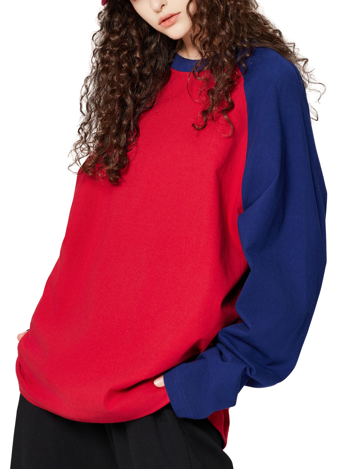 Color-Blocked Raglan Long-Sleeve T-Shirt