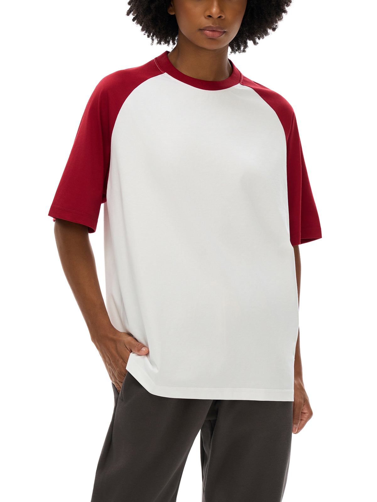 Color-Blocked Raglan Sleeve T-Shirt