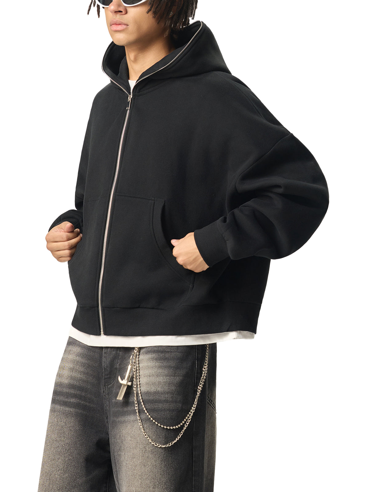 Fleece Boxy Full-Zip Hoodie