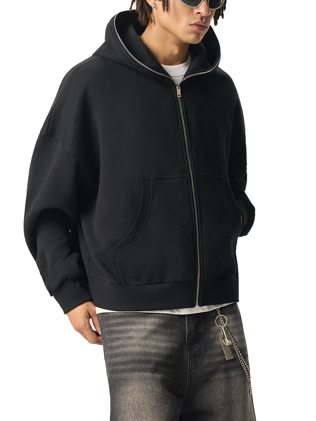 Fleece Boxy Full-Zip Hoodie