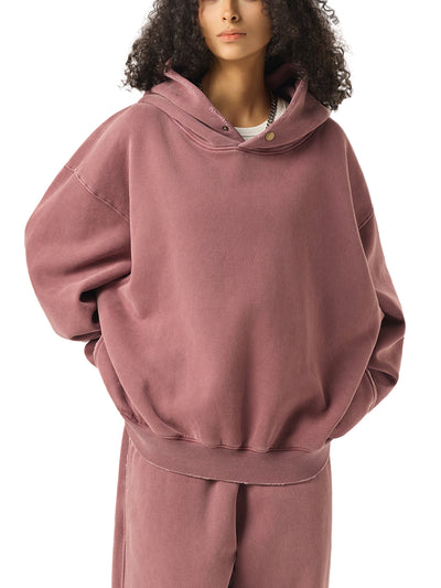 Frayed Washed Fleece Hoodie