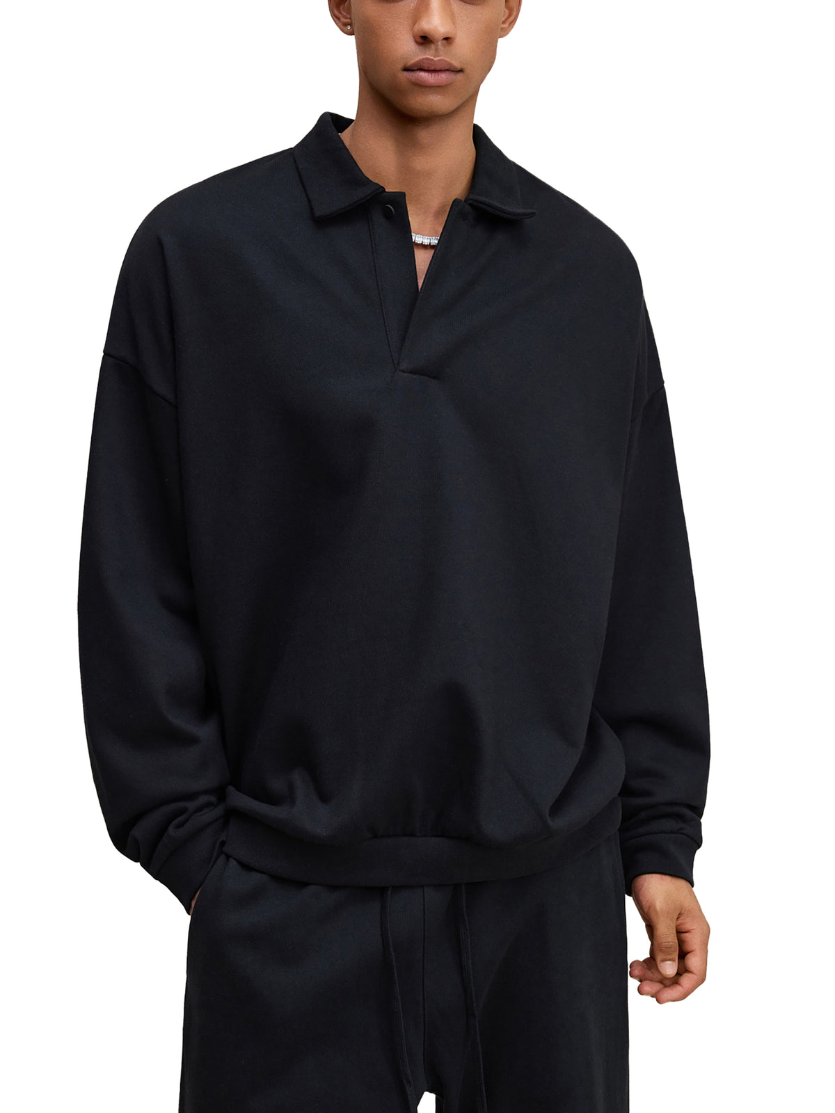 Heavyweight Fleece Polo Sweatshirt
