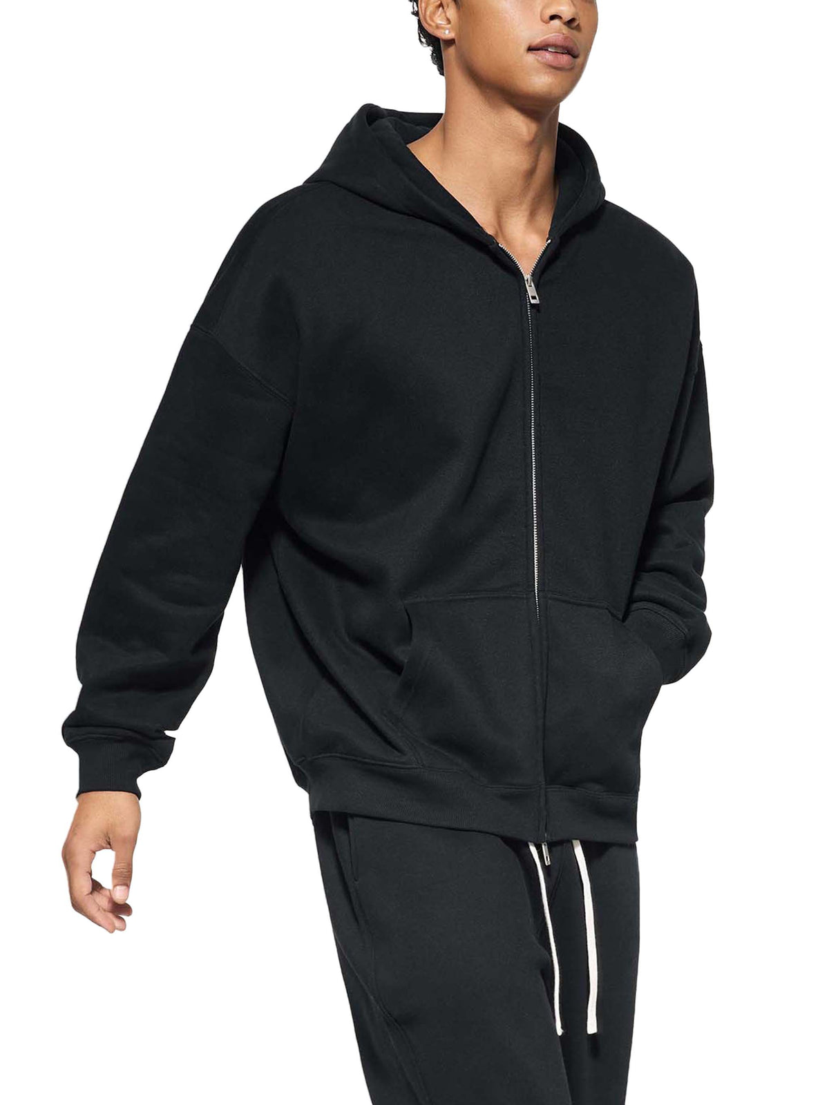 Oversized Fleece Zip Hoodie