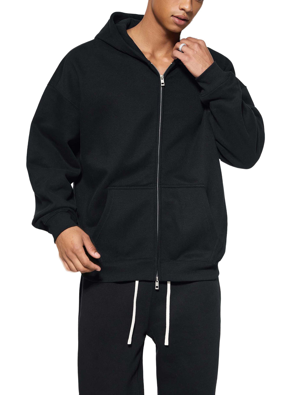 Oversized Fleece Zip Hoodie