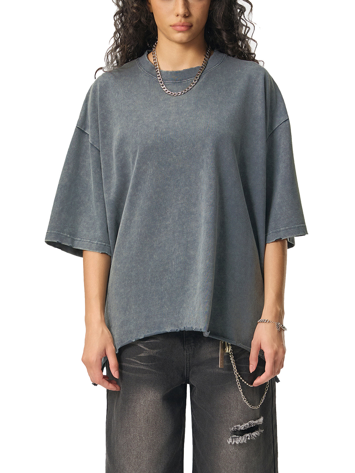 Washed Cement Gray model women