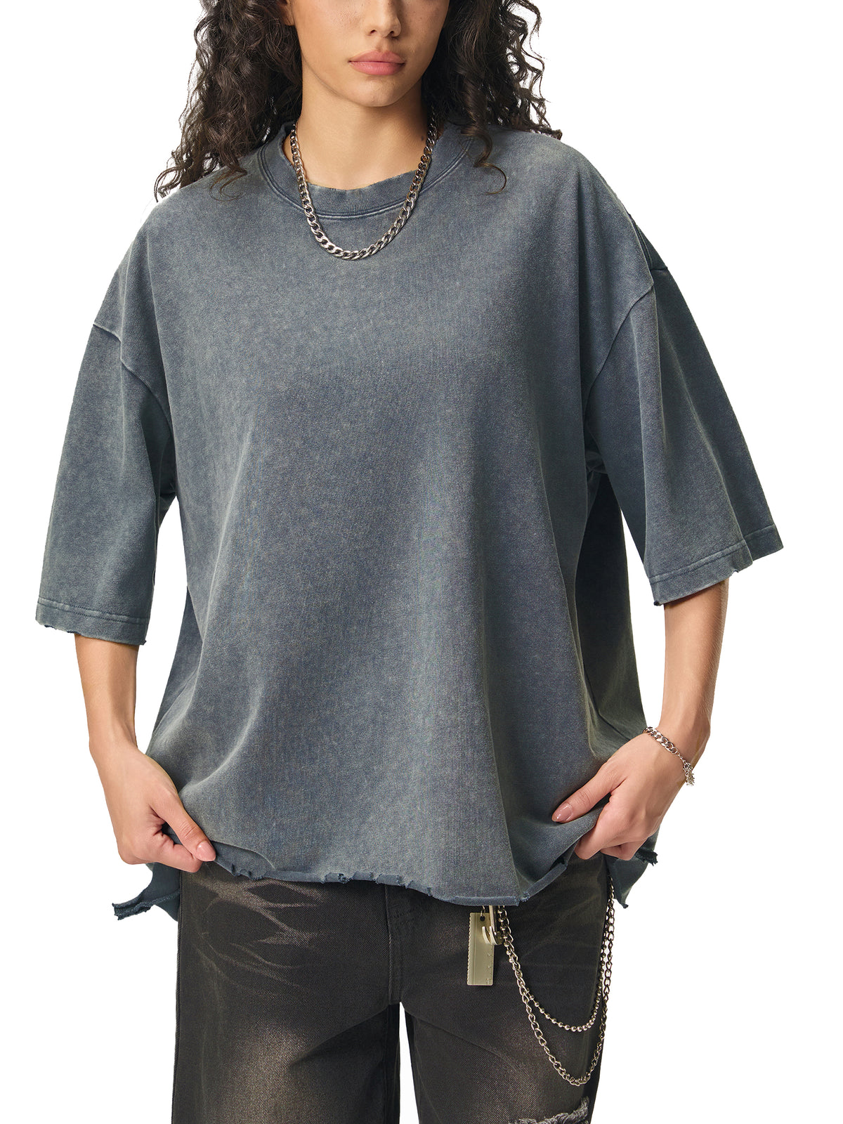 Washed Cement Gray model women