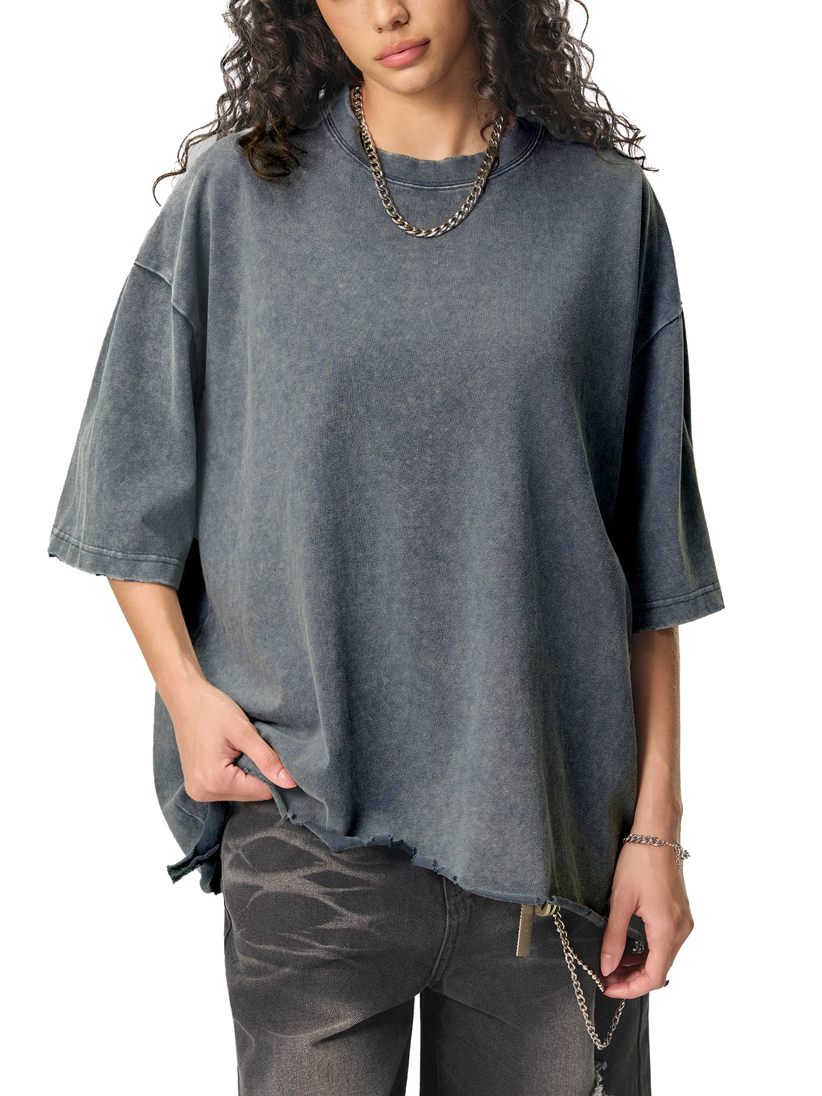 Washed Cement Gray model women