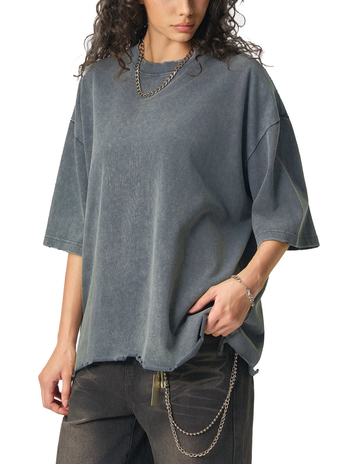 Washed Cement Gray model women