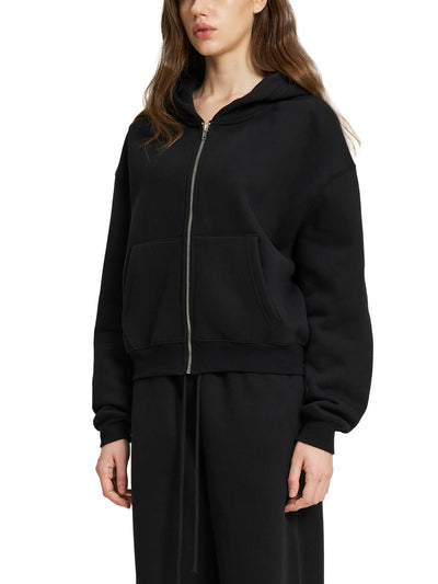 Fleece Boxy Zip Hoodie