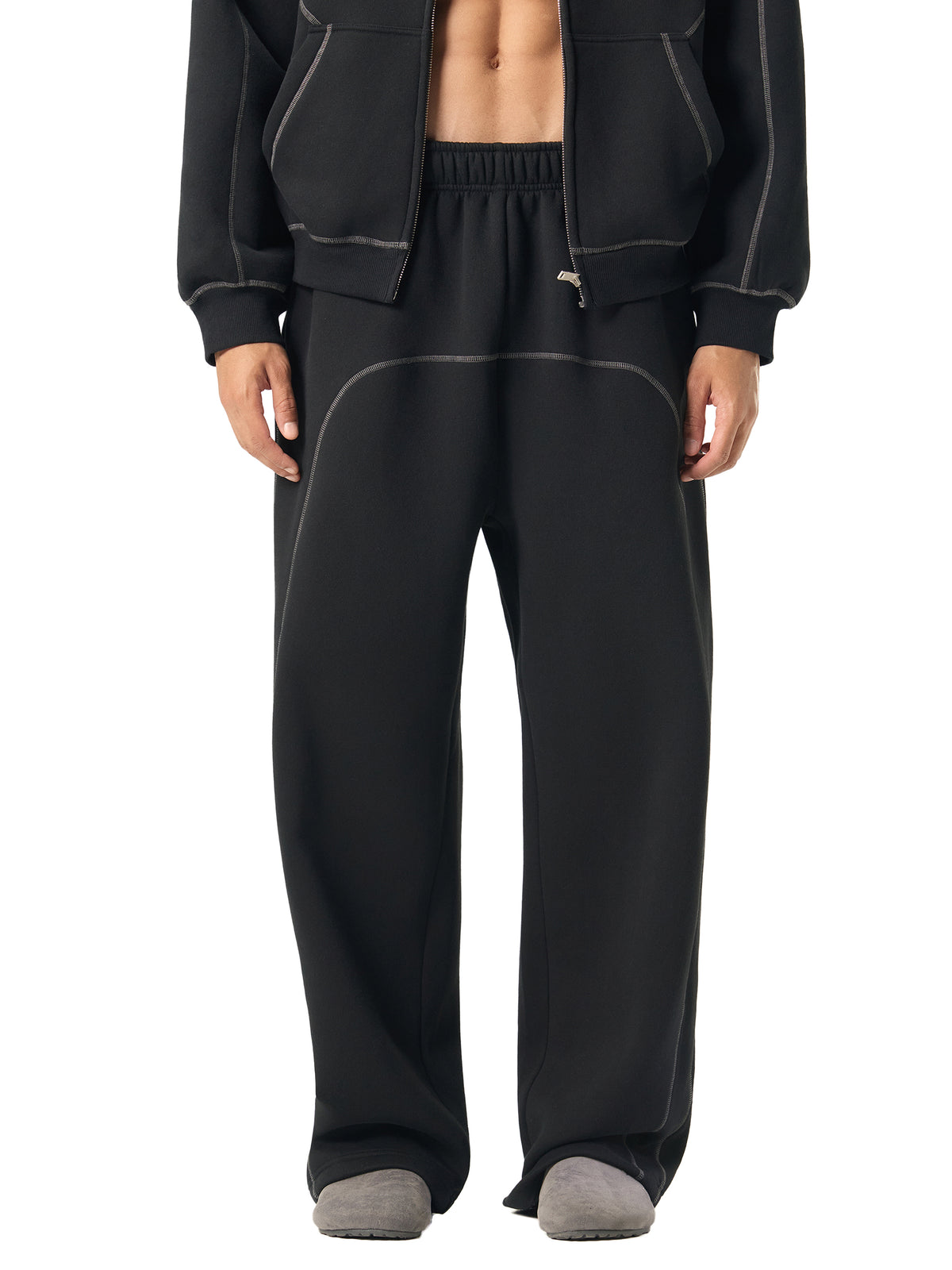 Contrast Stitch Fleece Sweatpants