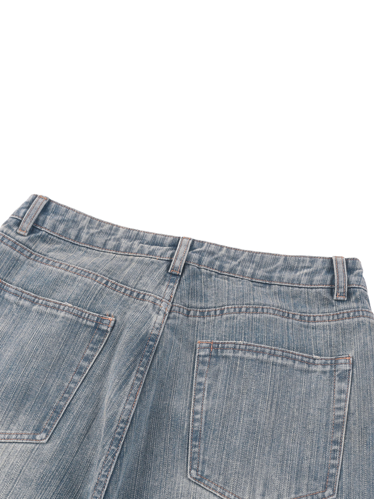 Distressed Vintage Wash Wide Leg Jeans