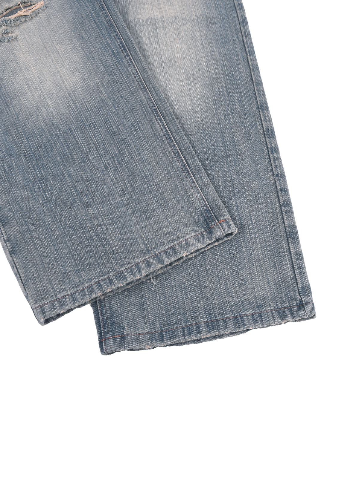 Distressed Vintage Wash Wide Leg Jeans