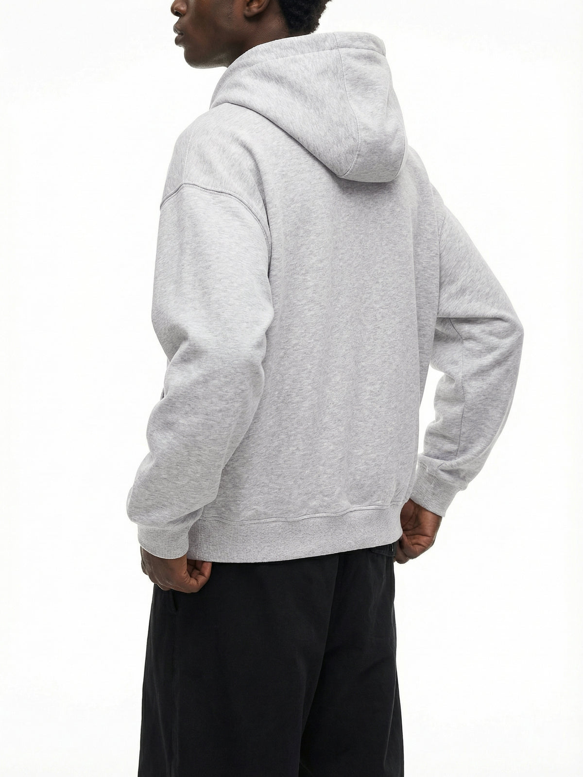 Boxy Button Placket Hoodie