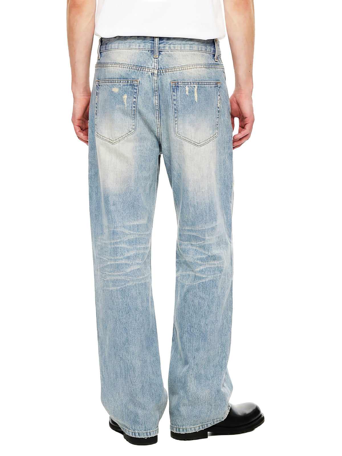 Sunfade Raw Hem Wide Leg Jeans